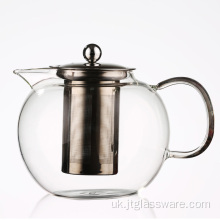 Безпечний скляний чайник великого об’єму для мікрохвильової печі та плити